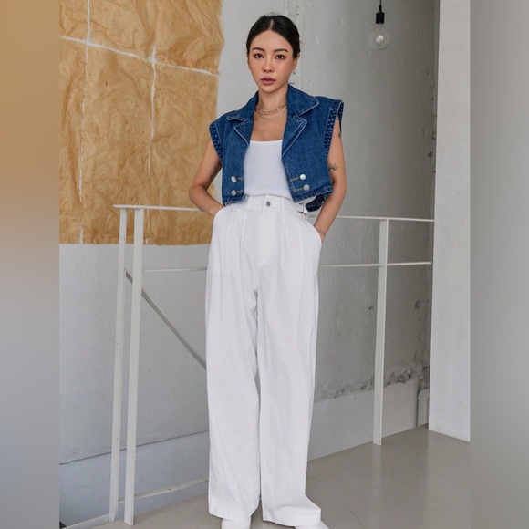 Blue Casual Womens Batwing Sleeve Double Breasted Denim Shirt - Picture 4 of 14